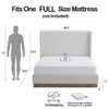 Hosford - Minimalist Upholstered Wingback Bed With Wood Base Platform