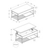 Contemporary Coffee Table, Lift Top, Rectangular