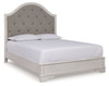 Blendon - Queen Upholstered Panel Bed - Rustic Brown