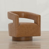 Swivel Accent Chair With Geometric Backrest