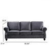 3 Seater Sofa With Nailhead Trim And Turned Legs For Living Room