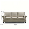 3 Seater Sofa With Nailhead Trim And Turned Legs For Living Room