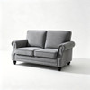 Loveseat Sofa With Nailhead Detail & Turned Legs, 2 Seater Upholstered Couch