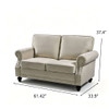 Loveseat Sofa With Nailhead Detail & Turned Legs, 2 Seater Upholstered Couch