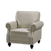 Upholstered Accent Armchair With Turned Legs For Living Room
