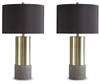 Jacek - Metal Table Lamp (Set of 2) - Gray / Brass Finish