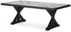 Beachcroft - Rectangular Dining Table With Umbrella Option - Black / Light Gray