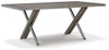 Krystanza - 9 Pc. - Dining Room Table, 8 Oatmeal Side Chairs - Weathered Gray