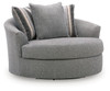 Creston Heights - Oversized Swivel Accent Chair - Smolder