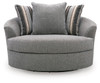 Creston Heights - Oversized Swivel Accent Chair - Smolder