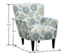 Floral Accent Chair - Blue - Wood