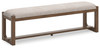 Cabalynn - Large Uph Dining Room Bench - Oatmeal / Light Brown