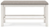 Robbinsdale - Dbl Counter Height Upholstered Dining Bench - Antique White