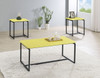 GT - 3 Piece Carbon Fiber Wrap Coffee Table And End Table (Set of 3) - Yellow