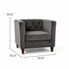 Button Tufted Accent Chair, Square Arms