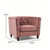 Button Tufted Accent Chair, Square Arms
