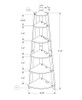 Bookshelf, Bookcase, Etagere, Corner, 5 Tier, For Office, Versatile Placement - Gray