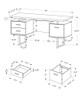 Computer Desk For Home Office, Laptop, Left, Right Set Up, Storage Drawers, Contemporary & Modern - Taupe