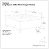 Harrison - Multifunctional Large Square Coffee Table Storage Ottoman - Gray