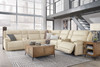 Double Deal - 7-Piece Power Reclining Sectional With 2 Consoles - Almond
