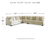 Rawcliffe - Left Arm Facing Sofa 4 Pc Sectional - Parchment