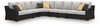 Beachcroft - 6-Piece Outdoor Sectional - Black / Light Gray