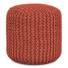 Wynne - Round Knitted Outdoor / Indoor Pouf - Orange