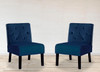Reese - Living Room Armless Button Tufted Pattern Accent Chair (Set of 2)
