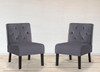Reese - Living Room Armless Button Tufted Pattern Accent Chair (Set of 2)