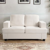 Modern Loveseat, Comfortable 2 Seater Couch With Deep Seating, Loose Back Cushions, Wide Arms
