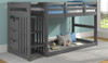 Twin/Twin Loft Gray Bunkbed