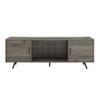 Mid-Century Modern 2 Door TV Stand With Glass Shelf