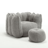 Soft Bean Bag Chair With High Resilient Foam (Chips) - Gray