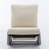 Modern Rocking Chair Recliner, Comfy Rocker Nursery Chair With Footrest, Accent Reading Chair, Upholstered Lounge Chair For Relaxing, Resting, Soft Padded Rocker For Indoor Living Room Bedroom - Gray / Beige