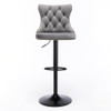 Swivel Barstools Adjusatble Seat Height, Modern Upholstered Bar Stools With Backs Comfortable Tufted For Home Pub And Kitchen Island (Set of 2)