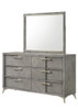 6 Drawer Dresser Book Matched Veneers - Gray