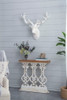Classic Vintage Wash Console Table With Wood Top - Brown / Antique White