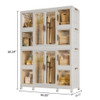 Portable Wardrobe Closet Storage Organizer For Clothes With Magnetic Doors, 12 Cubes & 2 Hanging Rods - White