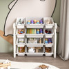 Multi Functional Kids Toy Storage Organizer Cabinet With Hdpe Shelf And 12 Bins - Gray / Ivory