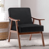 Mid Century Modern Accent Chair With Solid Wood Frame And Extra Thick Backrest