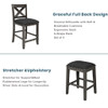 5 Pieces Counter Height Rustic Farmhouse Dining Room Wooden Bar Table Set With 2 Stools And 2 Chairs