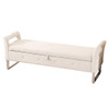 Wide Storage Soft Ottoman Bench With Armrests