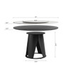 Modern Sintered Stone Dining Table With Round Turntable And Metal Pedestal - White