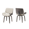 Dining Chair 360° Swivel, Ergonomic Design Upholstery, Bentwood Frame, (Set of 2) - Beige