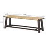 Farmhouse Modern Solid Wood Rattan Bench Multi Functional Design 59" Indoor & Covered Outdoor Bench - Walnut