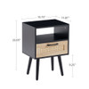 15.75" Rattan End Table With Drawer And Solid Wood Legs, Modern Nightstand, Side Table For Living Room, Bedroom