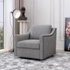 360 Degree Swivel Armchair, Skin Friendly Fabric, Ergonomic Design, Brass Nail Decorative Armchair