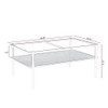 Rectangle Coffee Table With Tempered Glass Top And Legs, Modern Table For Living Room