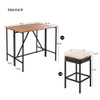 Outdoor Acacia Wood Bar Height Table And Eight Stools With Cushions