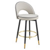 Modern Upholstered 360° Rotatable Bar Chair With Metal Legs For Dining Room (Set of 2)